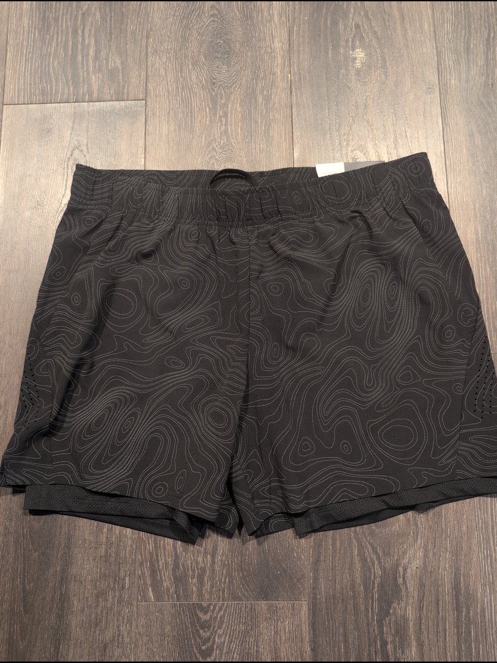 Athletic Dri-Works 2-in-1 Shorts Vented Black With Pockets Men L 36-38 Black NWT